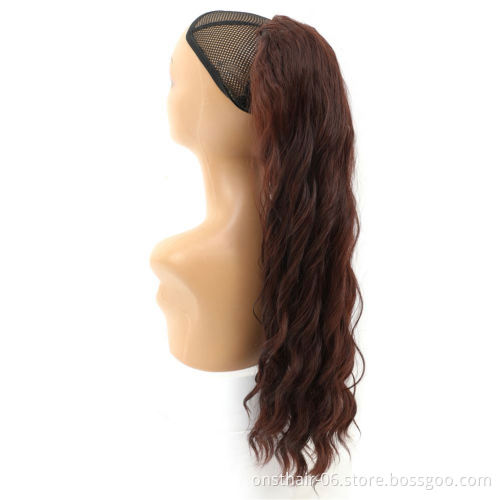 MYZYR Wave P,ony Tail Fake Hair Wavy Wrap Around Clip in Onytail Hair Extension Heat Resistant Synthetic Natural 18" ~24"long
